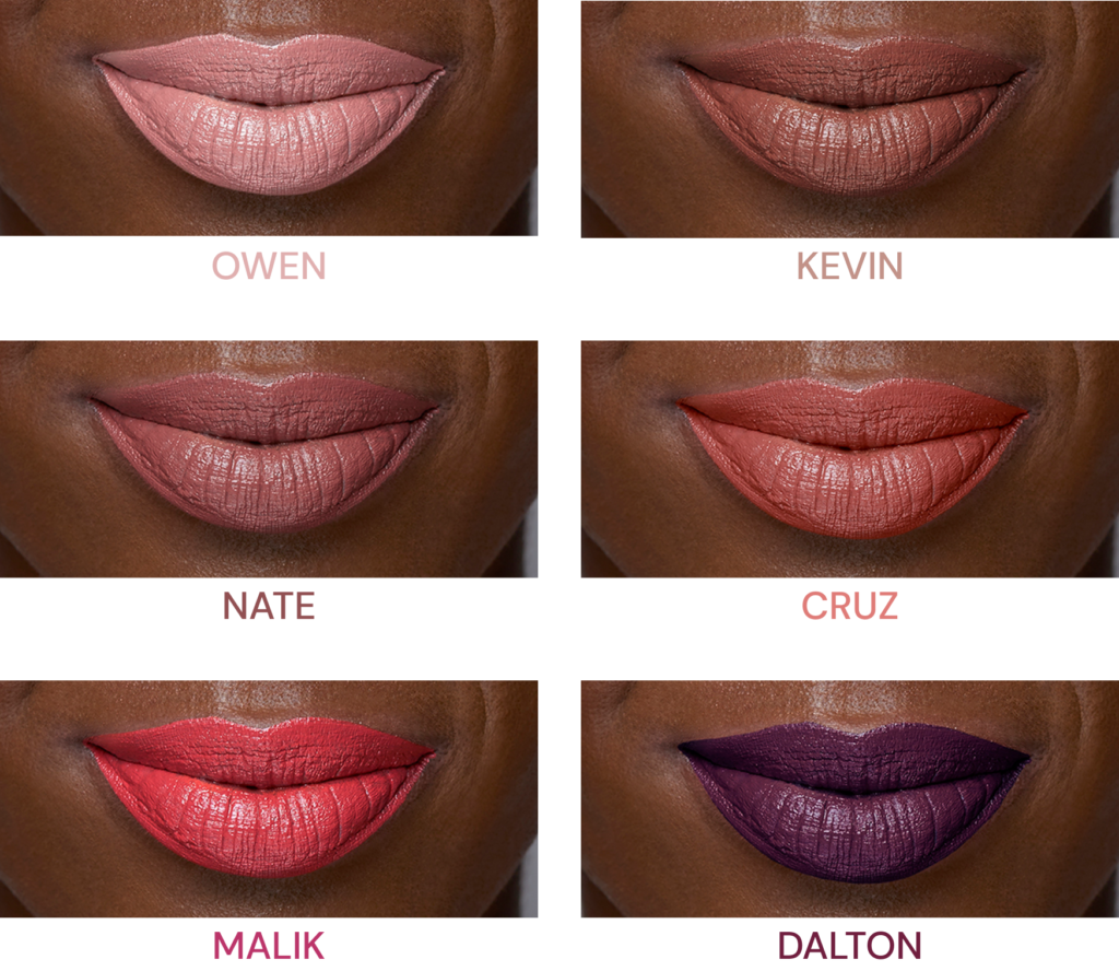 Deep Skin swatches with Lip Paints
